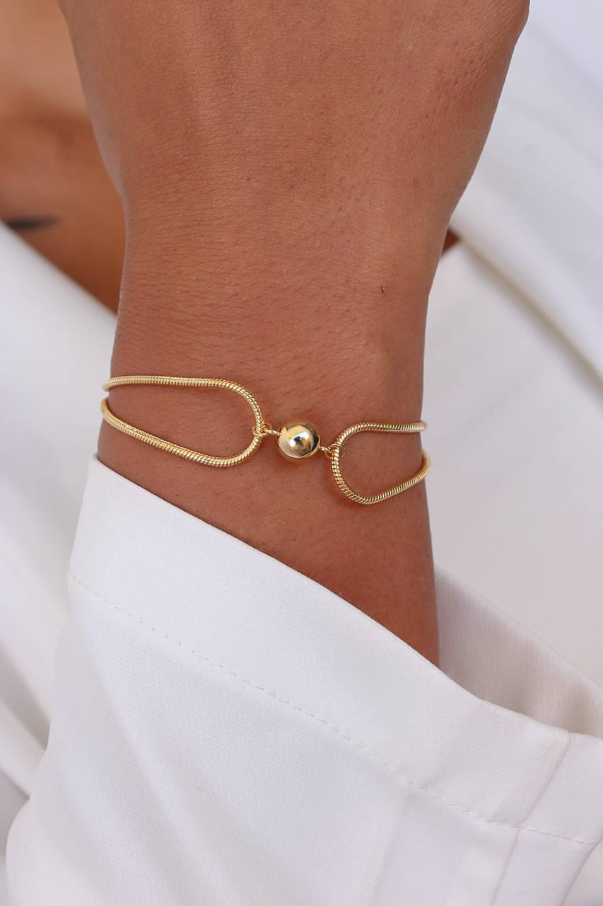 Pulseira Bola Dourada