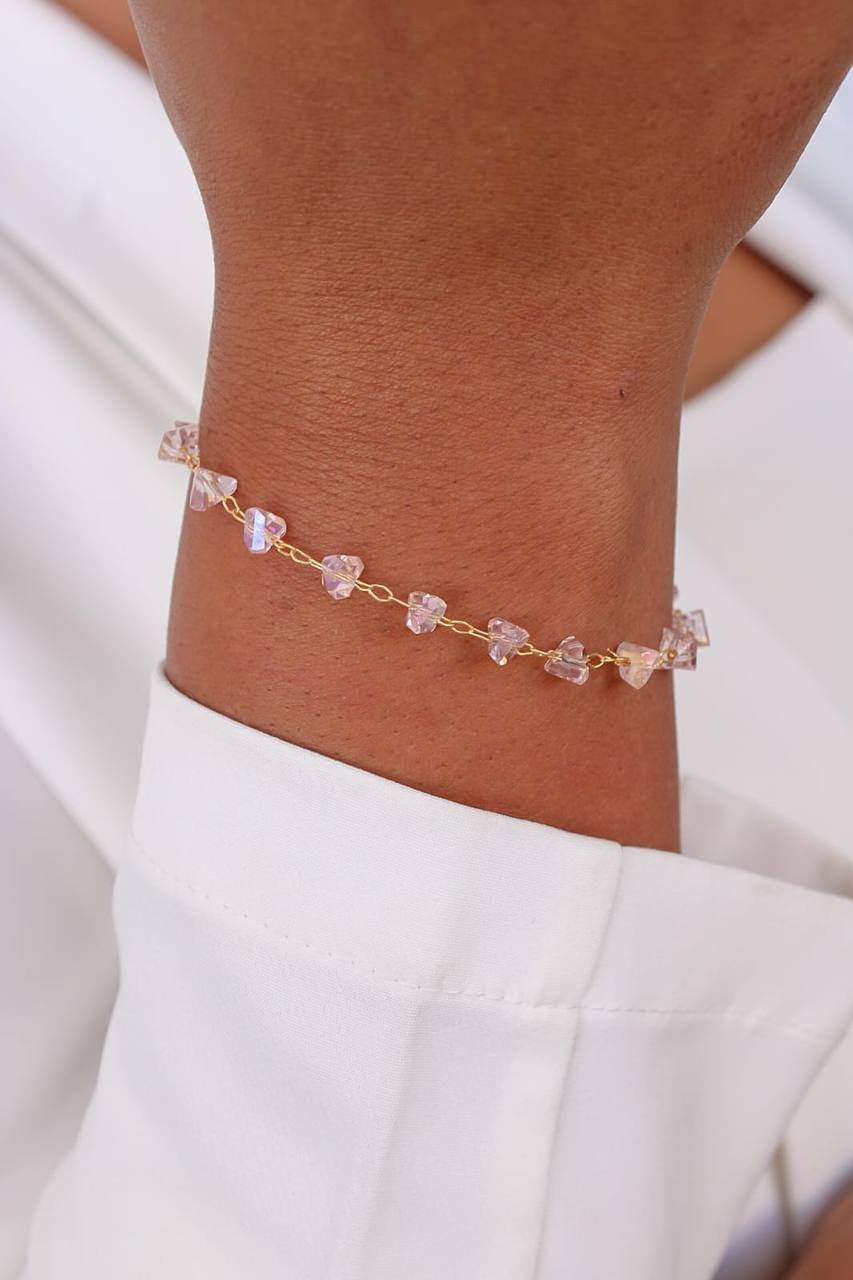 Pulseira Pedras Rosas