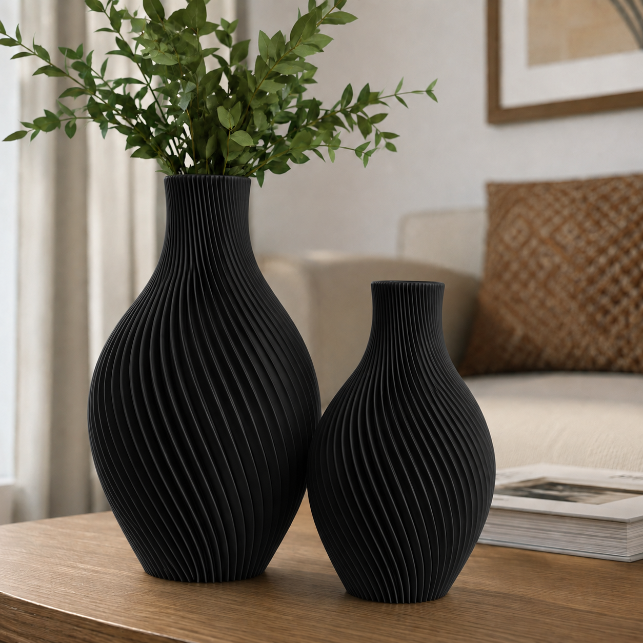 Vaso Decorativo Moderno Espiral – Design Sofisticado para Valorizar o Ambiente