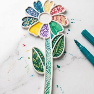 Conjunto de Artesanato para   colorir - Com 02 Flores