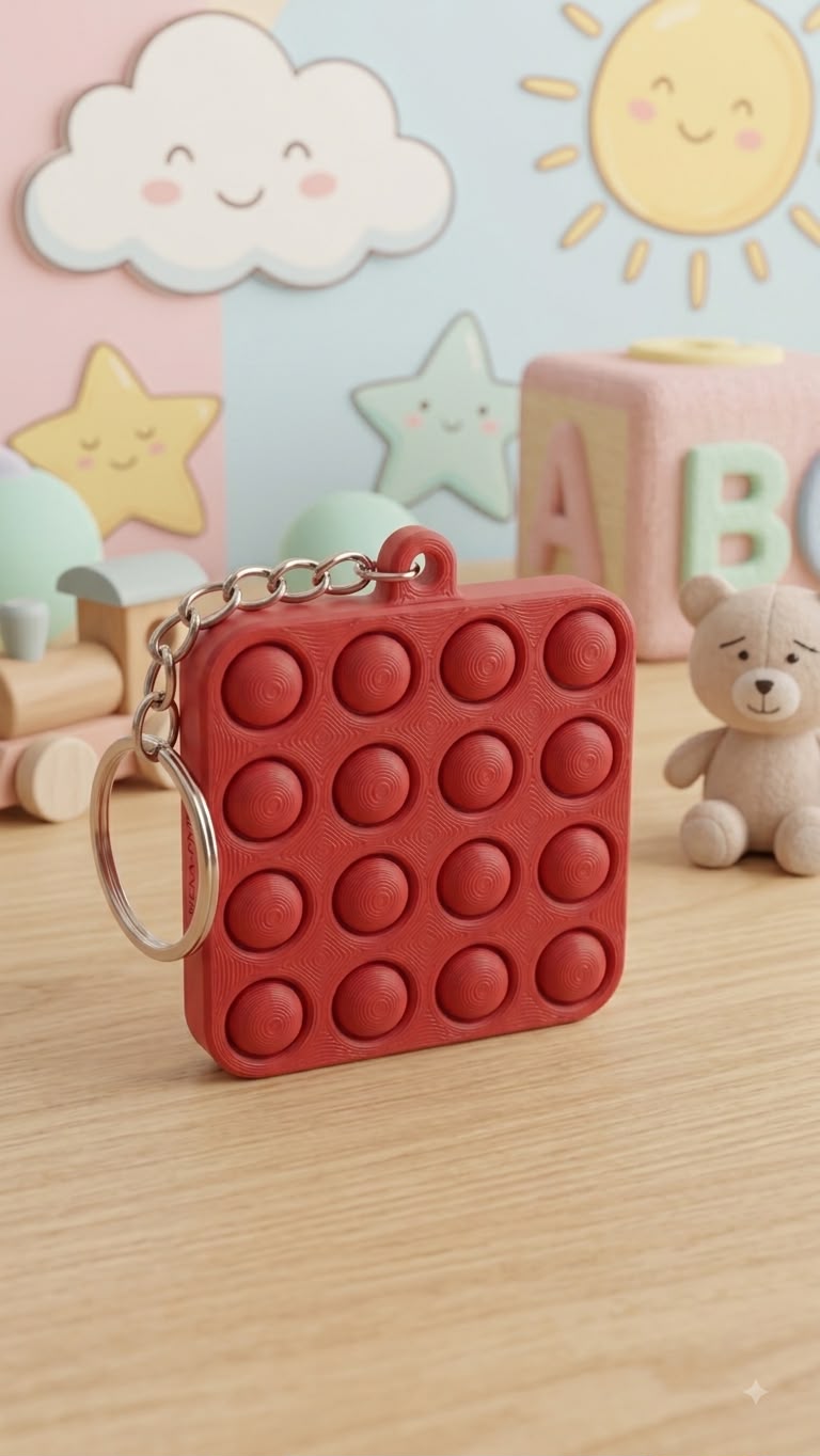 Chaveiro Quadrado  Brinquedo  com 16 botões. Para Adultos Aliviar o Estresse
