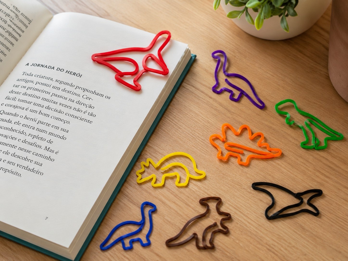 Clips Decorativos em Formato  de Dinossauro Impressão 3D - 20 Unidades